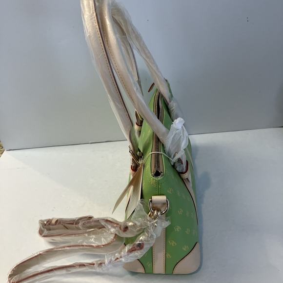 DOONEY & BOURKE Lime Green Logo Zip Satchel w Wristlet, Glasses, ID Cases - NWOT - Picture 7 of 8
